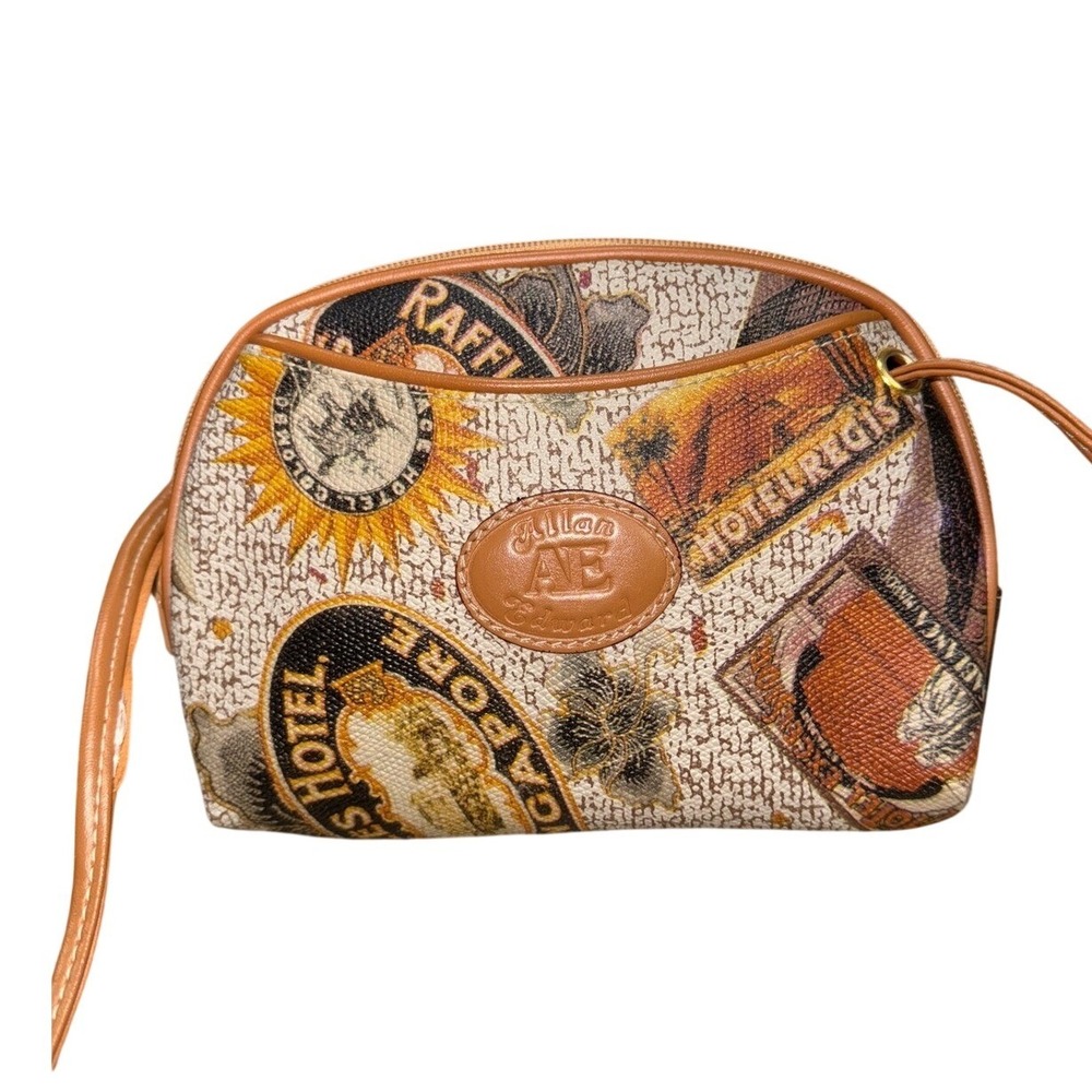 Vintage Allan Edward Patchwork Art World Map Small‎ Crossbody Bag Boho - Picture 10 of 10